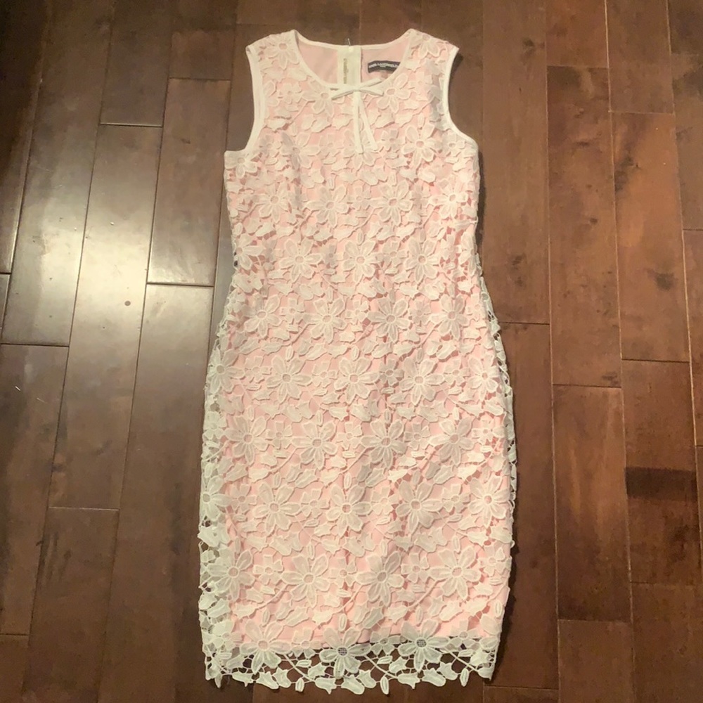 Karl Lagerfeld - Size 8 baby pink and white lace